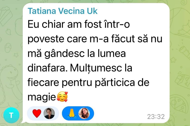 Mesajul Tatianei, membră a comunității